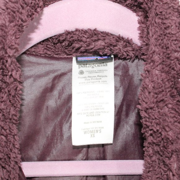 Patagonia Los Gatos Red 100% Polyester Tall Colar Zip Up Fleece Jacket Size XS - Picture 8 of 10